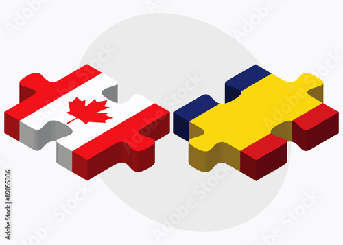 Canada and Romania Flags