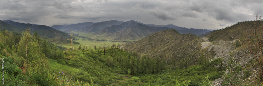 Storm clouds over North Chuya ridge of Altai Mountains.