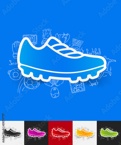 sneakers paper sticker with hand drawn elements