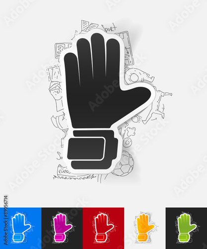 gloves paper sticker with hand drawn elements