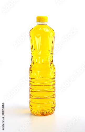 bottle of oil on white background