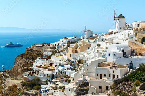 Buildings on the hill in Oia town, Santorini