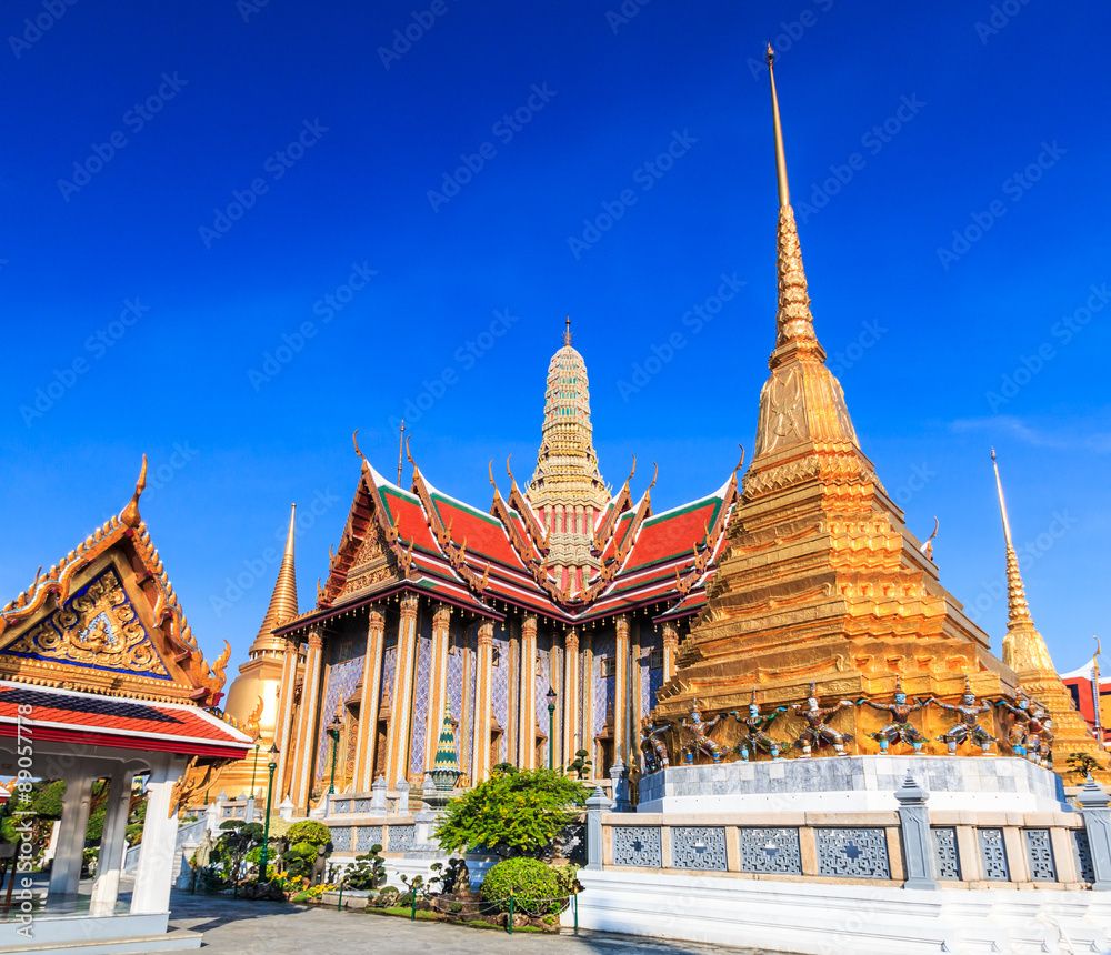 Wat Phra Kaew or temple of the Emerald Buddha in Bangkok, Thailand