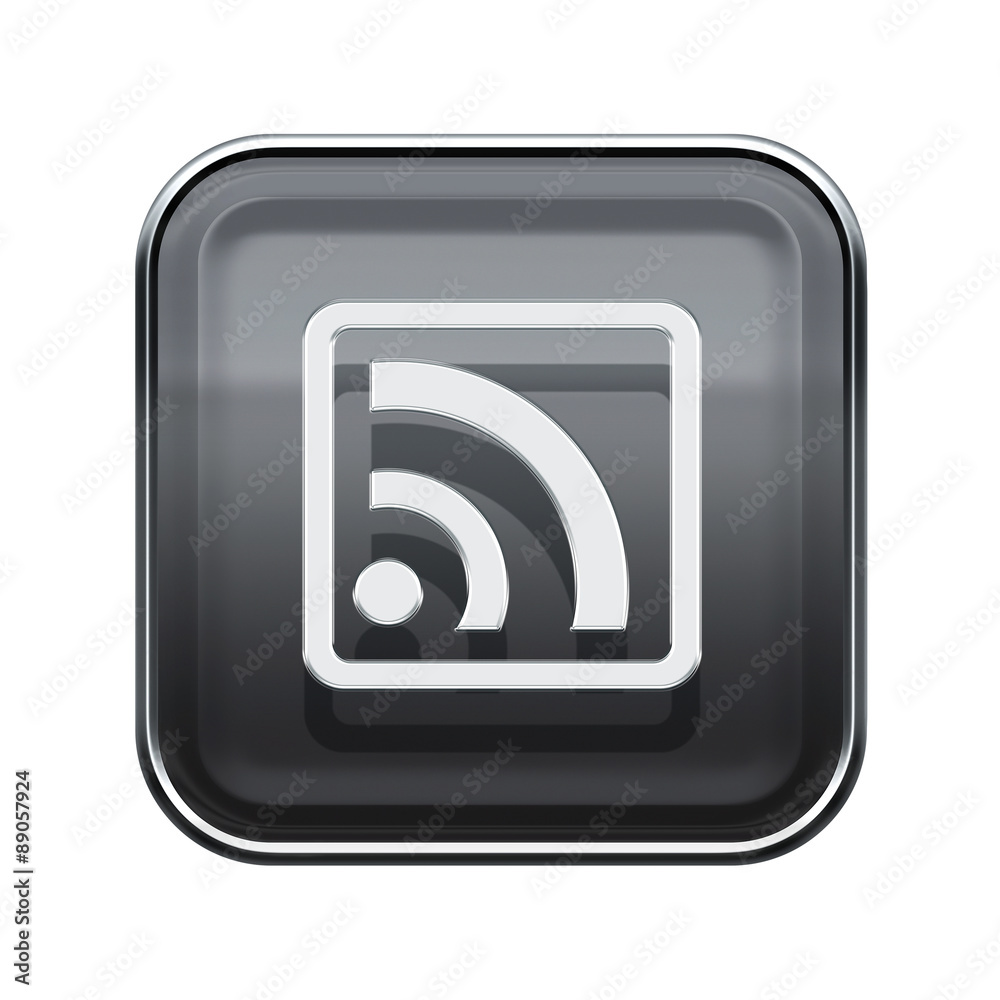WI-FI icon glossy grey, isolated on white background WI-FI icon glossy grey, isolated on white background