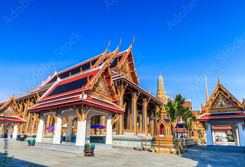 Wat Phra Kaew or temple of the Emerald Buddha in Bangkok, Thailand