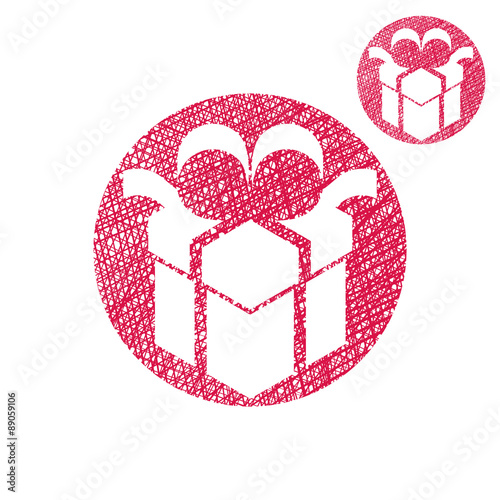 Gift box vector simple sing...