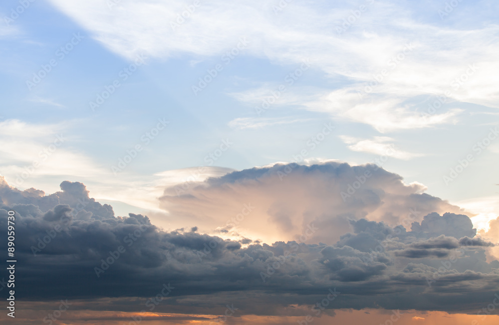 sunset with clouds