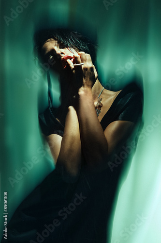 Portrait of a feeling against a blurred background