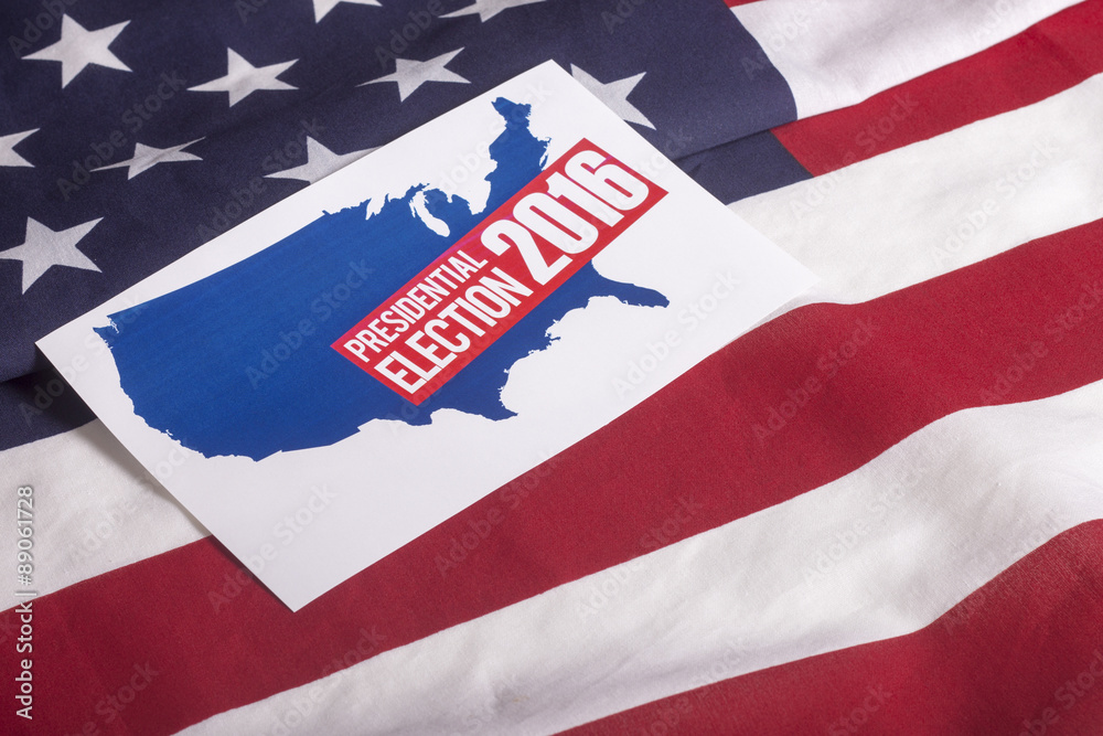 Fototapeta premium Presidential Election Vote and American Flag
