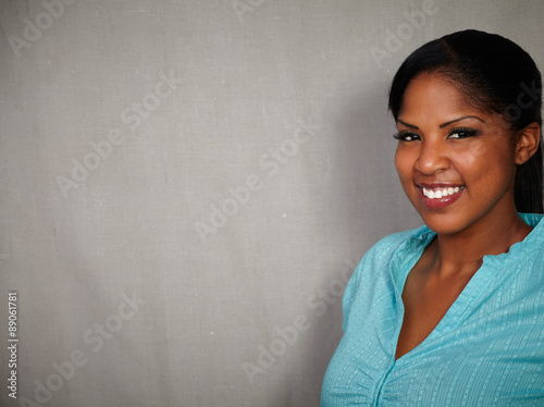 Smiling african lady looking at the camera