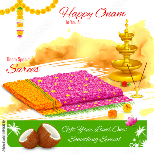 Gift of saree in Happy Onam