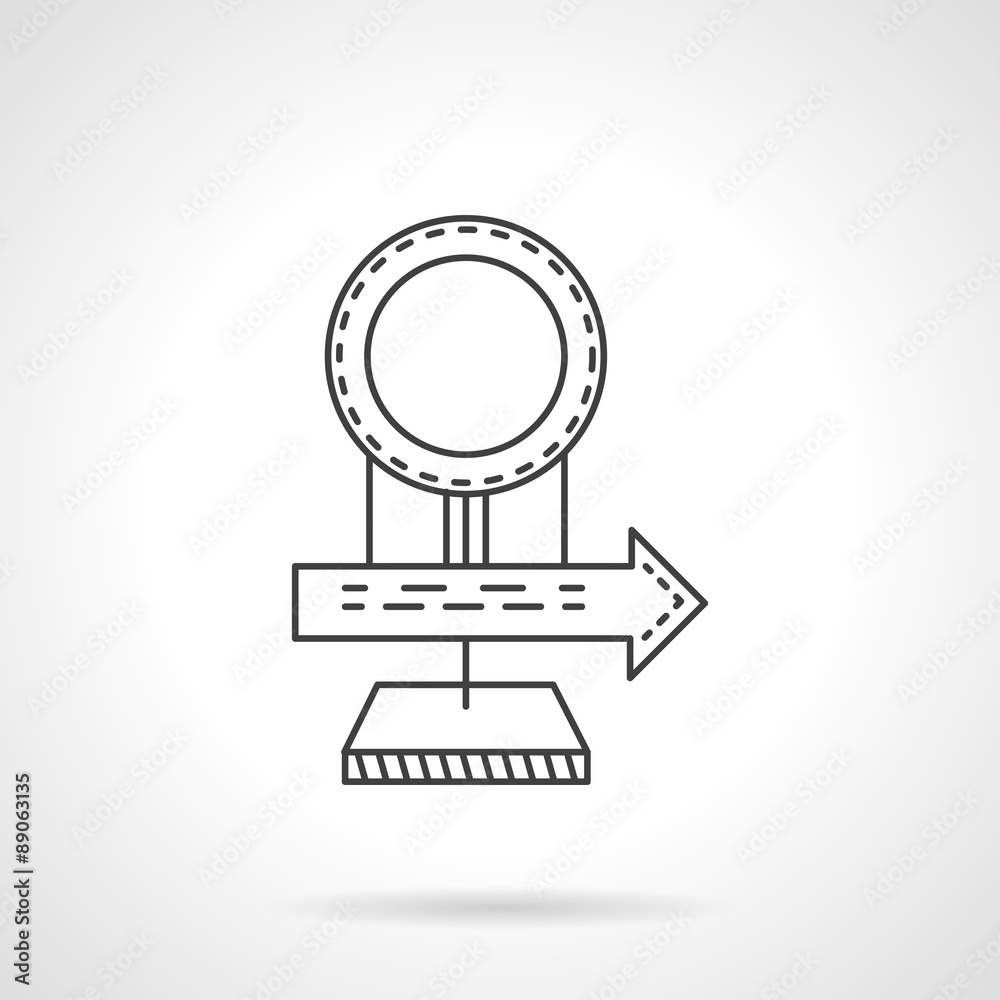 Road sign line vector icon Road sign line vector icon