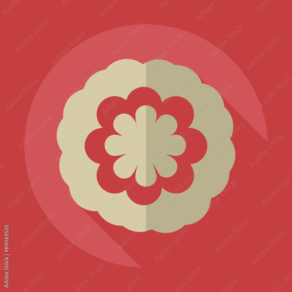 Flat modern design with shadow icon flower Flat modern design with shadow icon flower