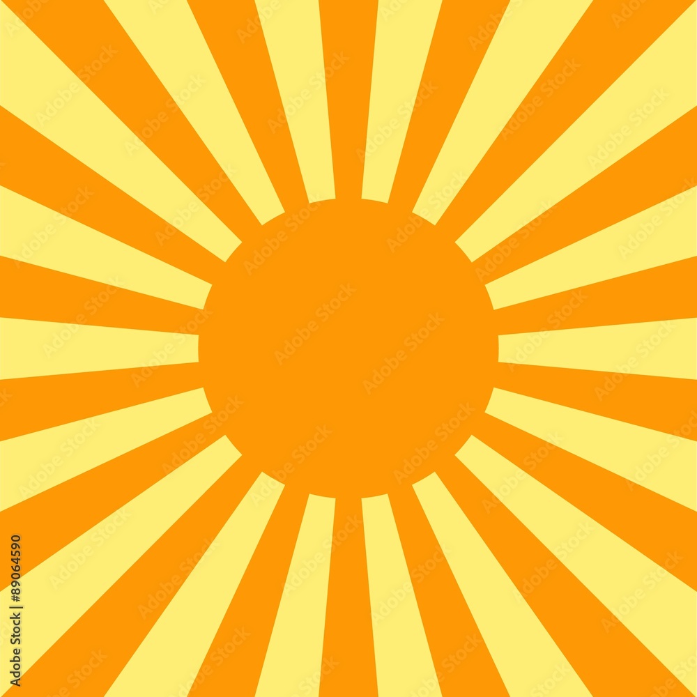 Rising sun background. Sun rays on yellow background. Vector. Il Stock  Illustration | Adobe Stock