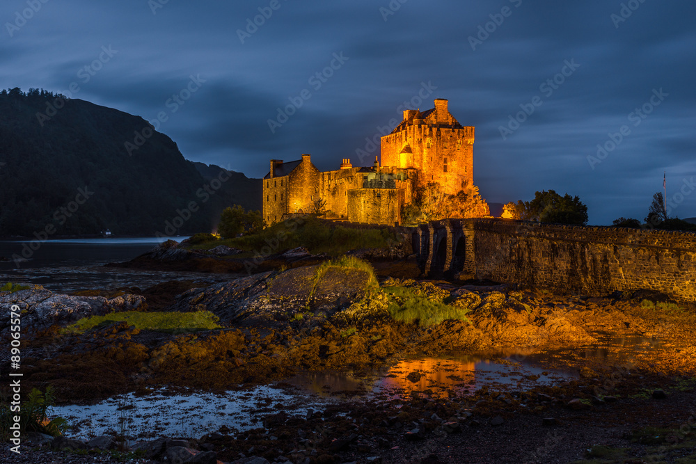 Eilean Donan castle in the night, Scotland