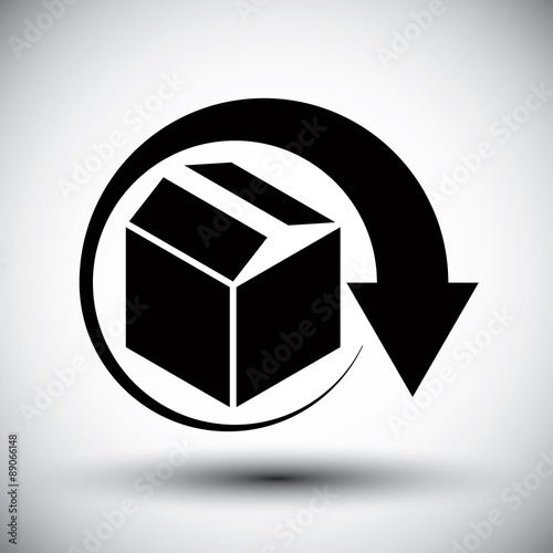 Gift delivery conceptual icon, simple single color new idea vect