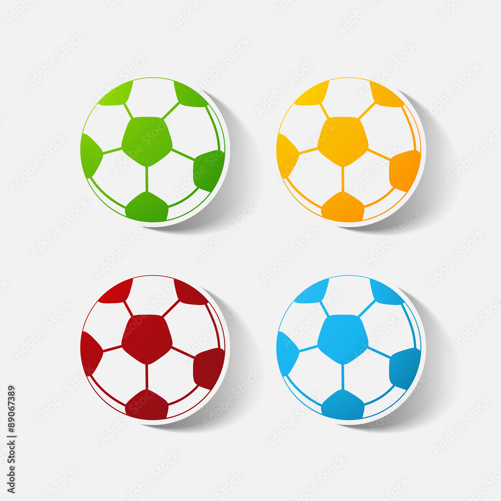 Paper clipped sticker: soccer-ball Paper clipped sticker: soccer-ball