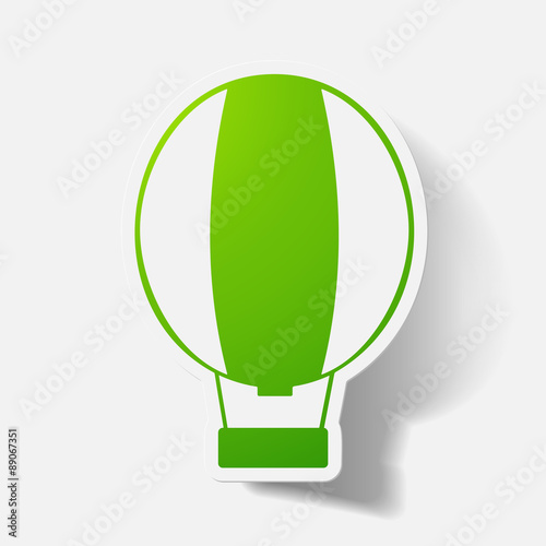 Paper clipped sticker: aerostat