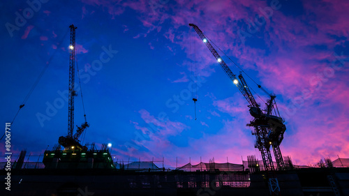 Silhouette of a building under Construction