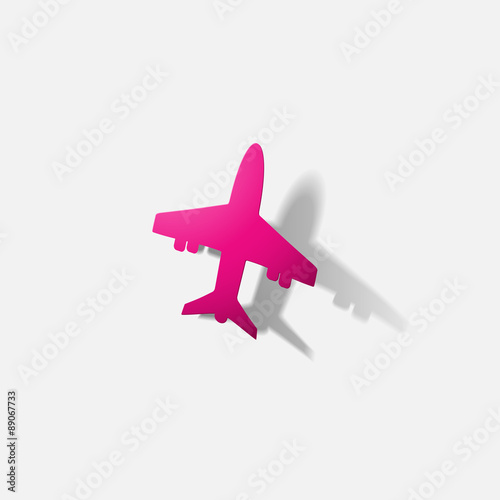 Paper clipped sticker: aircraft airliner