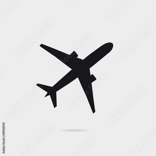Airplane Silhouette With Little Shadow, Can Be Used As A Poster