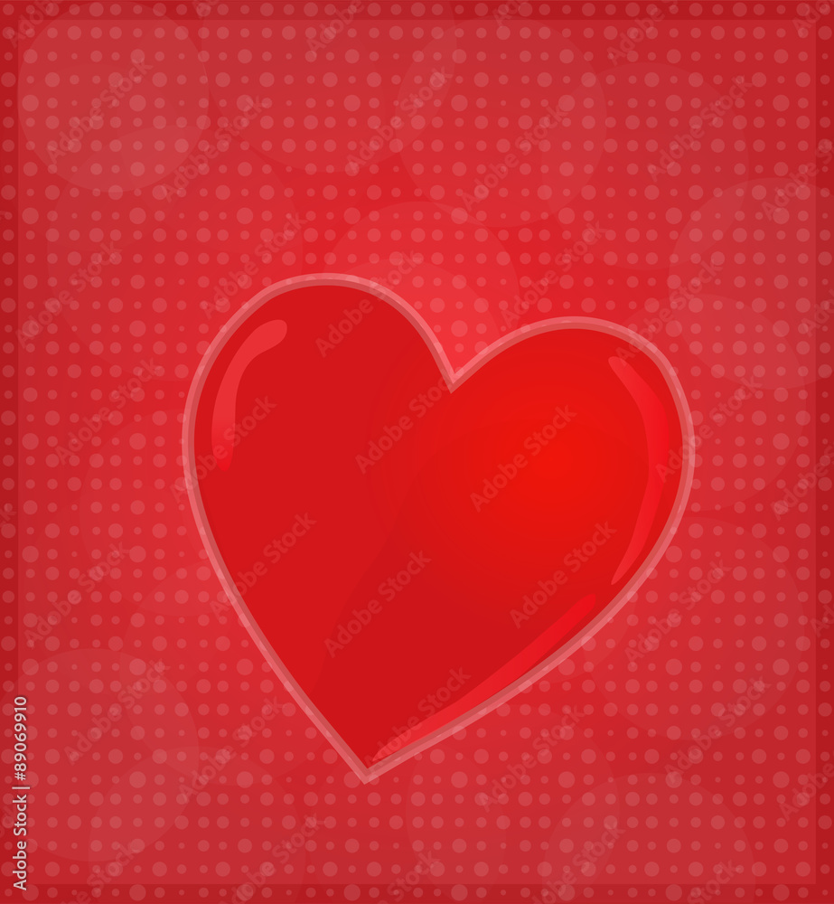Greeting Card with Glossy Heart Red Background EPS 10 Greeting Card with Glossy Heart Red Background EPS 10