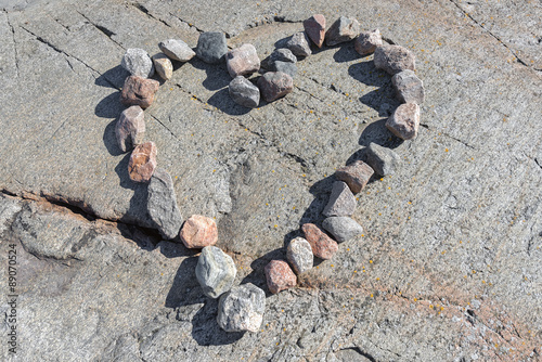Stones in a heart shaped love sign