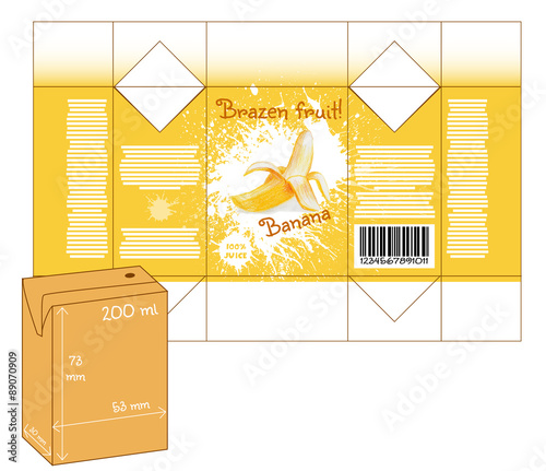 Design of small juice or milk shake box. 