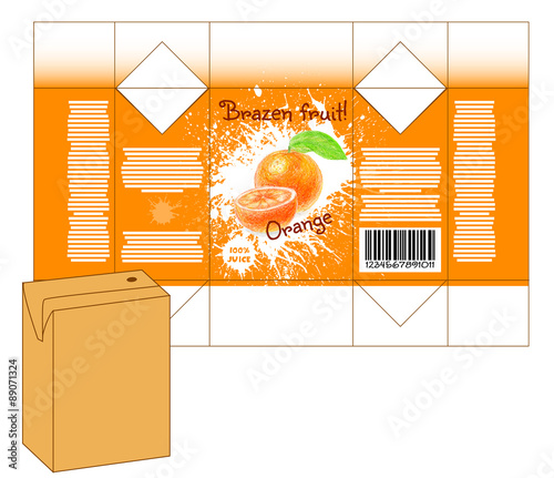 Design of small juice or milk shake box. 