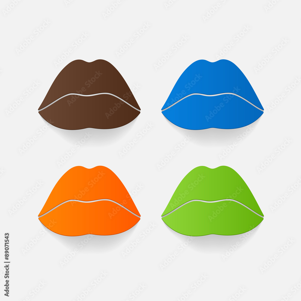 Realistic paper sticker: Sexy Lips Realistic paper sticker: Sexy Lips