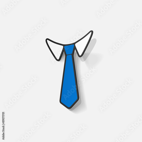 Realistic paper sticker: necktie