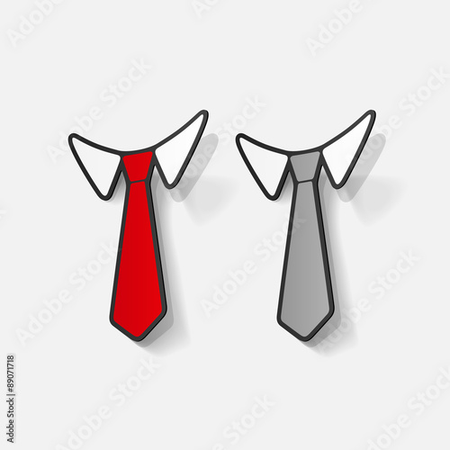 Realistic paper sticker: necktie