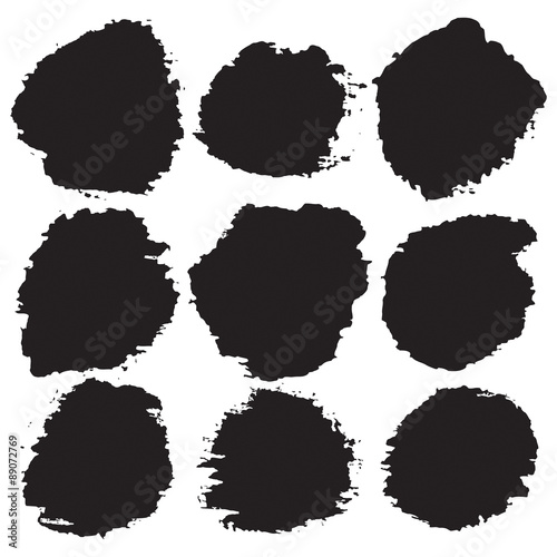 Set of ink vector circle stains