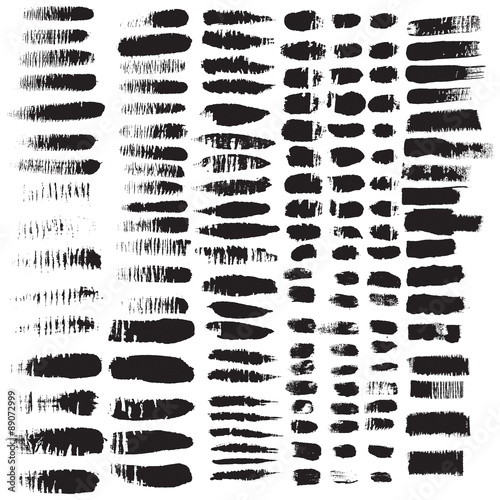 Hand drawn decorative vector brushes. Dividers  borders. Ink illustration.