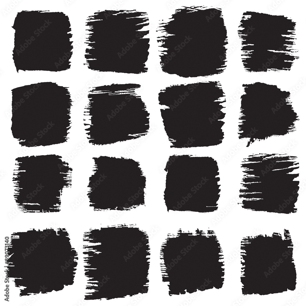 Vector grunge brush strokes backgrounds set, rectangle and square. Vector grunge brush strokes backgrounds set, rectangle and square.