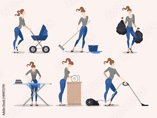 Illustrations of housework