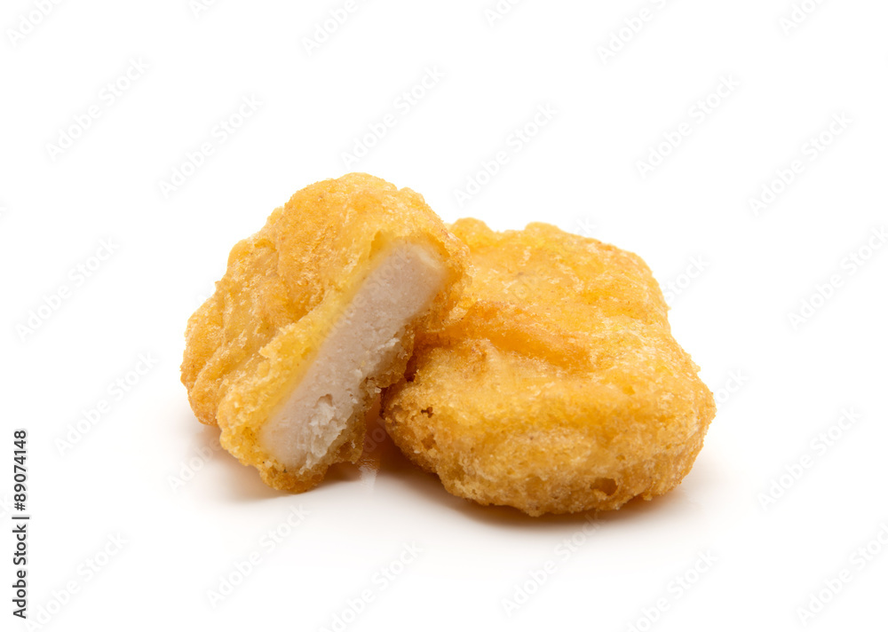 Chicken nuggets isolated on white background Chicken nuggets isolated on white background
