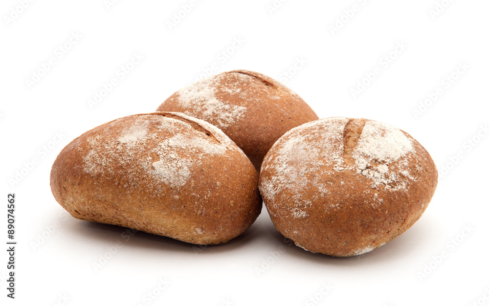 wholemeal breads rolls isolated on white background wholemeal breads rolls isolated on white background