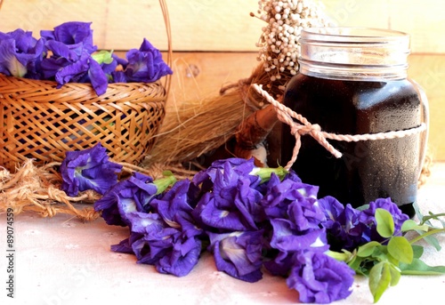 Anchan flowering water and fresh anchan flowers purple.