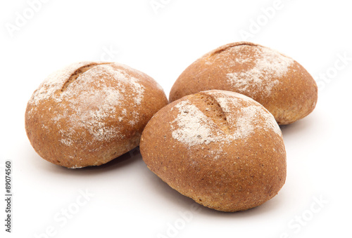 wholemeal breads rolls isolated on white background