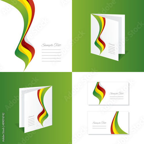 Abstract Bolivia brochure leaflet folder cover business card