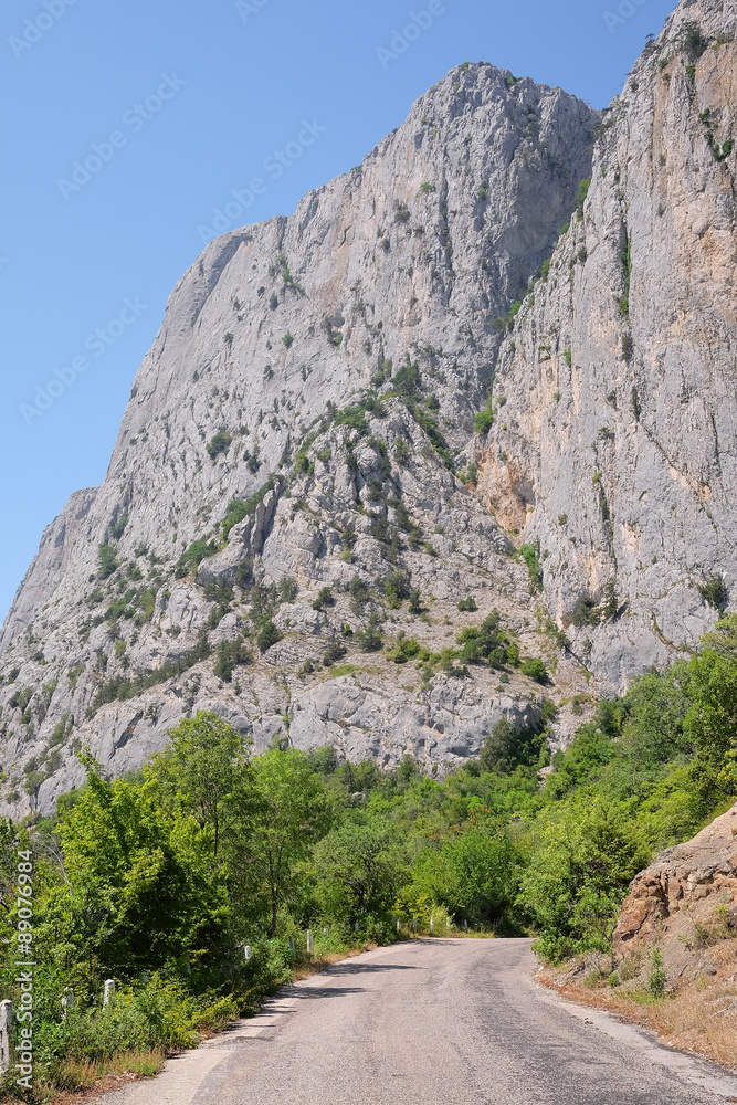 Landscape with the image of a mountain road Landscape with the image of a mountain road