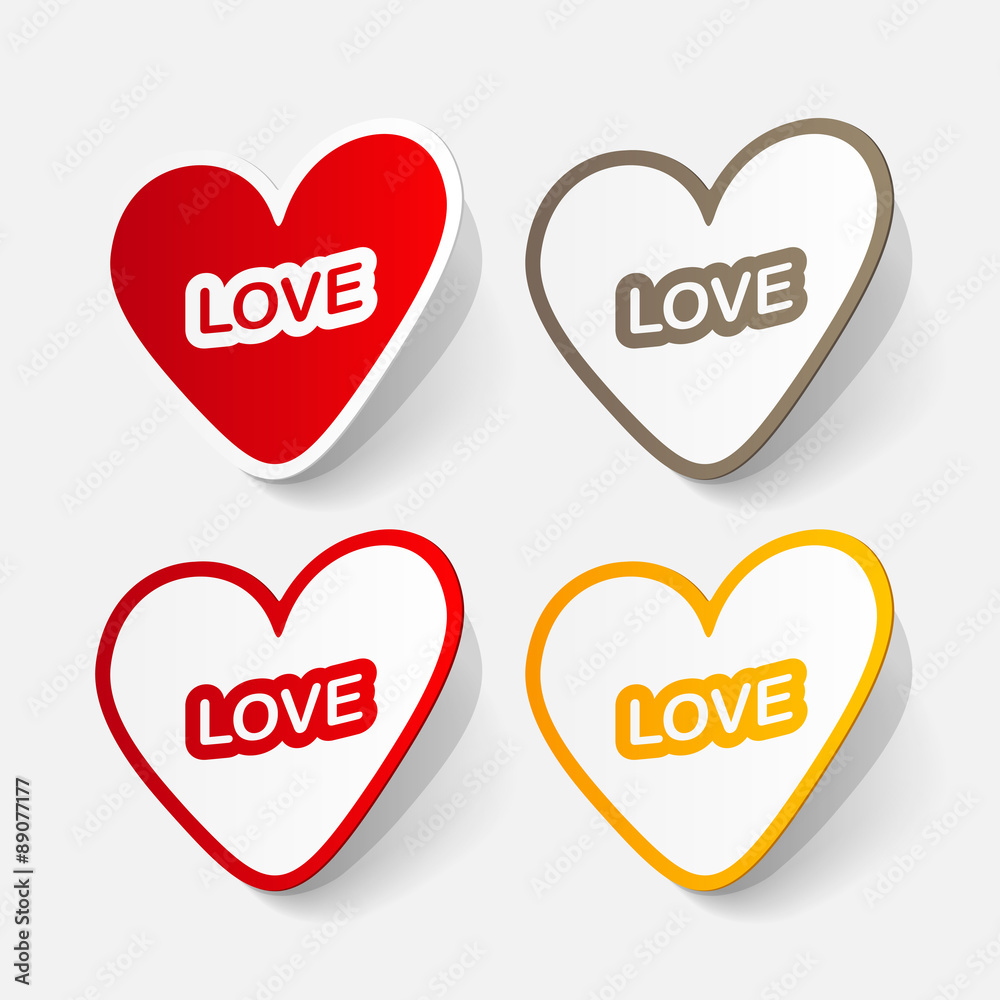 paper sticker: Valentine's day. Heart