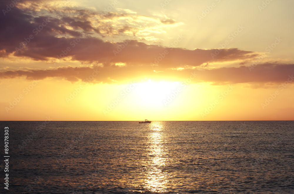 beautiful sunset on the beach in Florida. Florida Keys. Vacation
