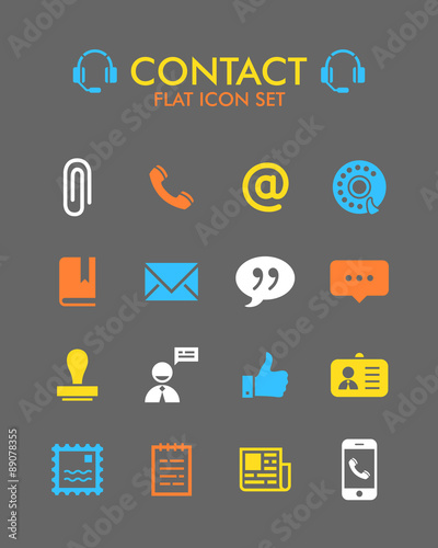 Vector Flat Icon Set - Contact 