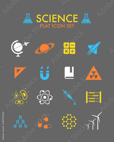Vector Flat Icon Set - Science 