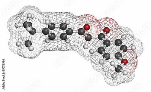 Εκτύπωση καμβά Avobenzone sunscreen molecule (UV filter).