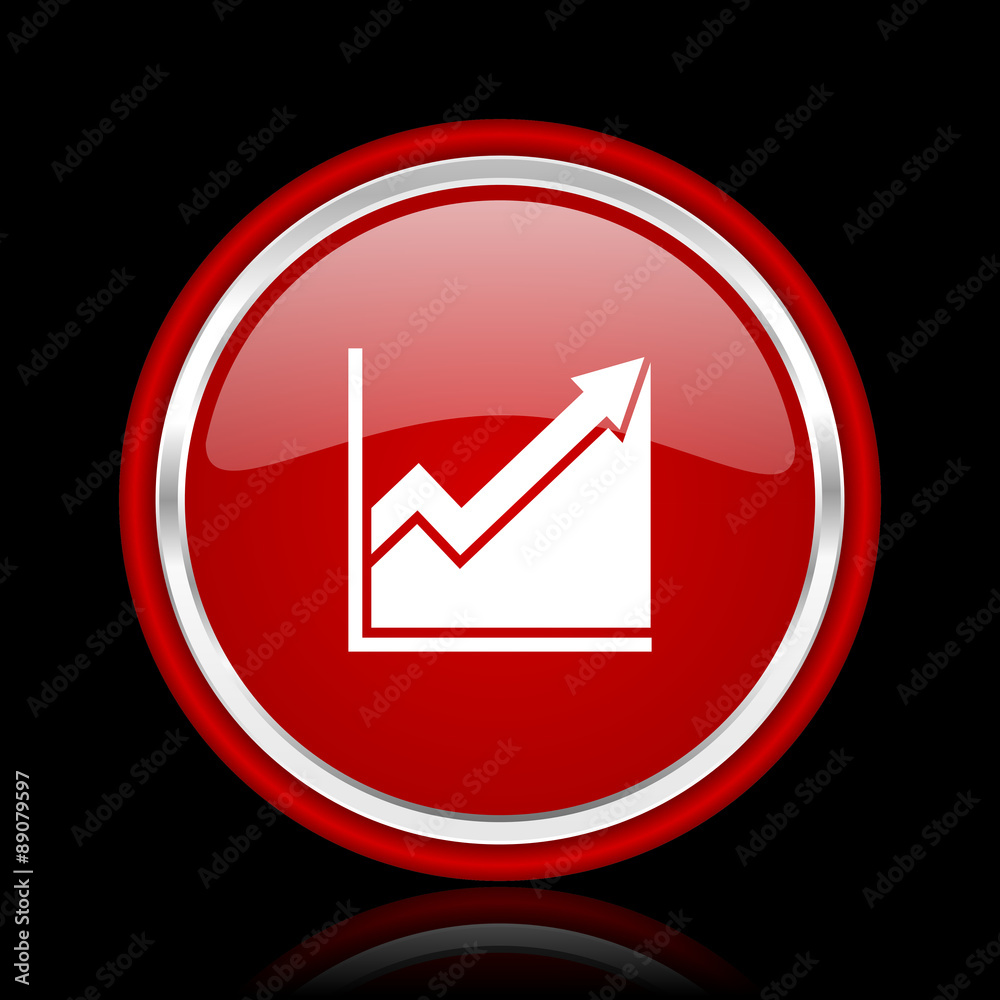 histogram red glossy web icon histogram red glossy web icon