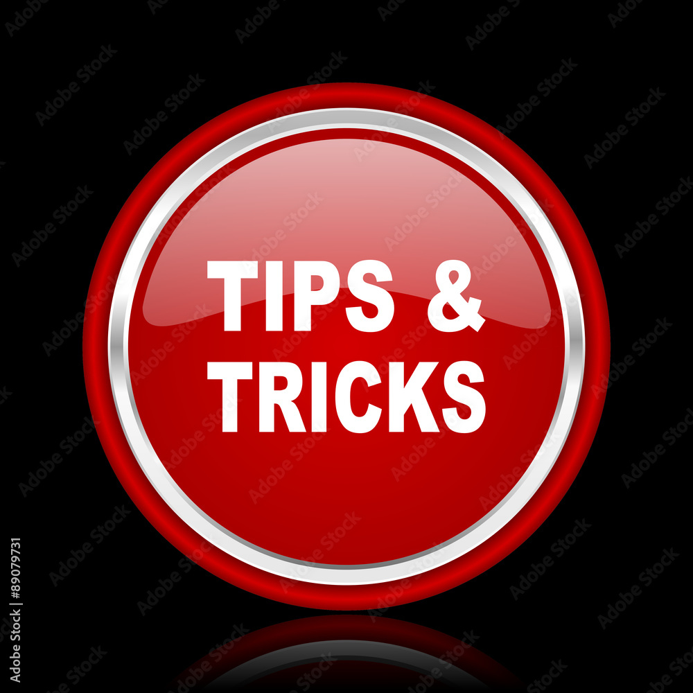 tips tricks red glossy web icon tips tricks red glossy web icon