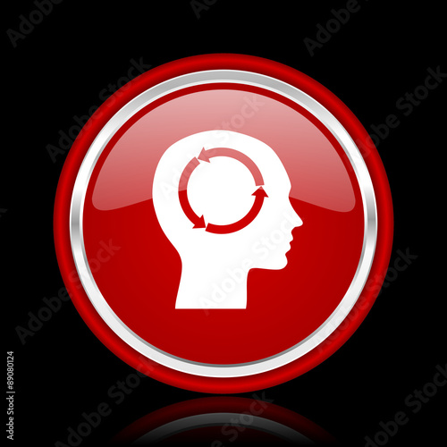 head red glossy web icon